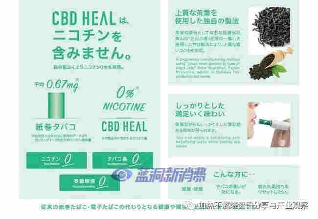 HNB浪潮下的新机遇?日本市场推出新型加热不燃烧茶叶棒“CBD HEAL”